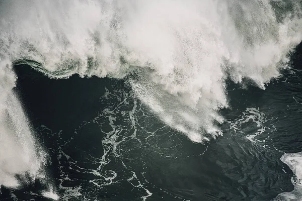 High Angle Shot Crazy Waves Nazare Portugal — 스톡 사진