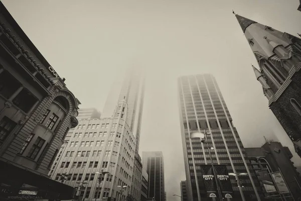 Perth Australien Juni 2017 Perth Cbd Gebäude Verschwinden Nebel Von — Stockfoto