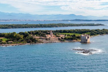 Beautiful shot of the  Saint-Honorat island in Cannes, France clipart