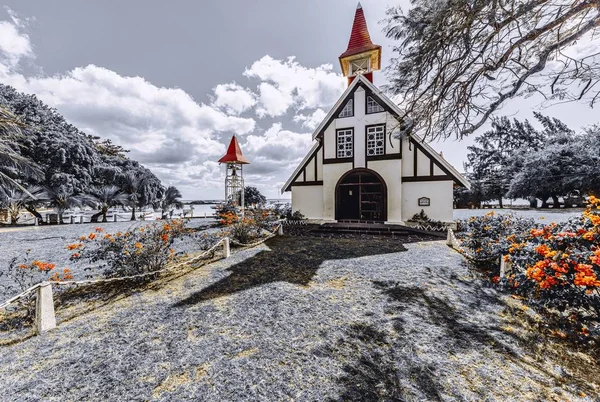 Small Church Cap Malheureux Mauritius Winter — 스톡 사진