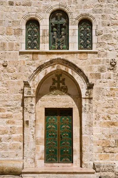 Pionowe Ujęcie Drzwi Kościoła Bożego Grobu Jerozolimie Izrael — Zdjęcie stockowe