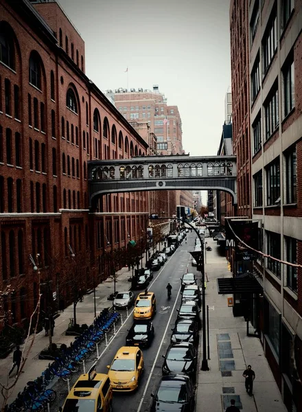 Вид Пешеходный Мост Рынке Челси High Line Park — стоковое фото