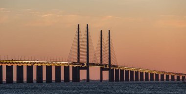 Beautiful shot of the Oresund Bridge Malmö in Sweden clipart