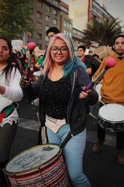 Santiago Chili Sep 2019 Santiago Chili Global Strike Planet Protesteren — Stockfoto