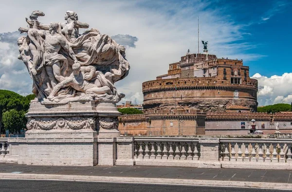 Een Prachtig Uitzicht Beroemde Castel Sant Angelo Rome Italië Onder — Stockfoto