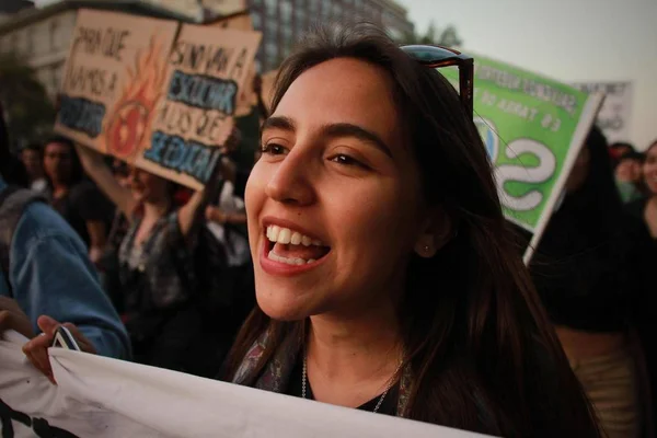 Santiago Chile 2019 Santiagu Chile Globální Stávka Pro Planetu Studenti — Stock fotografie