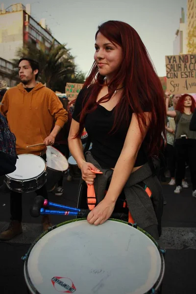Santiago Chile Września 2019 Santiago Chile Globalny Strajk Dla Planety — Zdjęcie stockowe