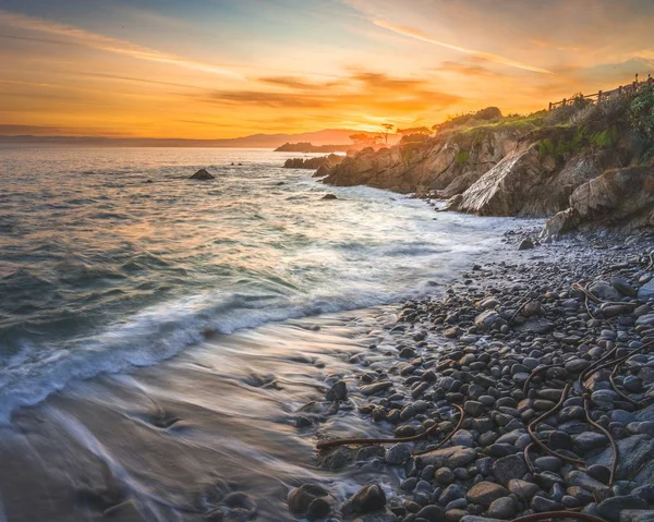 Salida Del Sol Largo Costa Monterey California — Foto de Stock
