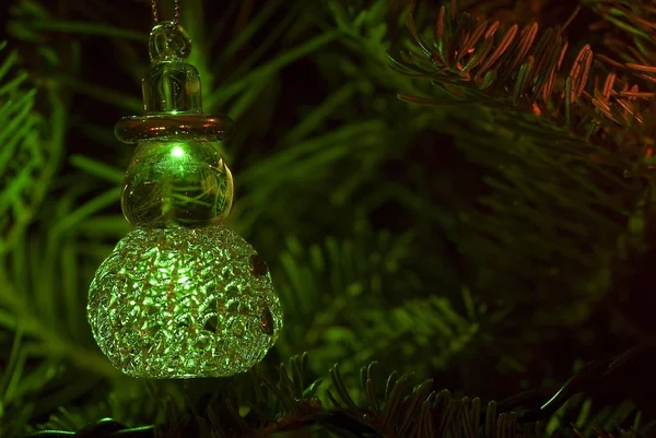 Hermoso Adorno Transparente Árbol Navidad —  Fotos de Stock