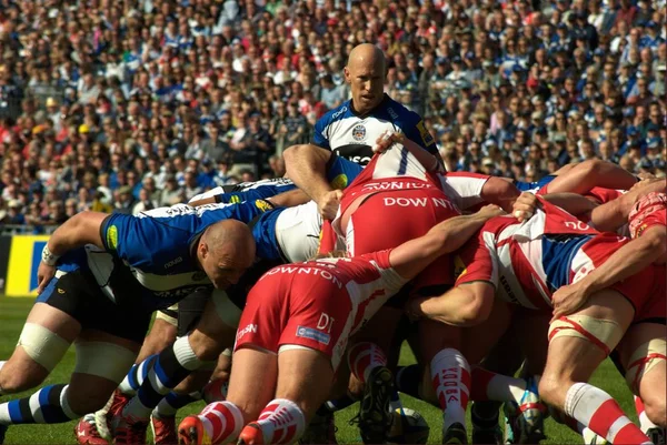 Bath Rugby joue au Gloucester Rugby dans un premier match, Recreation Ground, Bath. 16 mai 2015 . — Photo