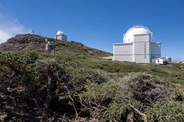 Aufnahme des Observatoriums auf dem Vulkan Caldera de Taburiente auf La Palma auf den Kanarischen Inseln — Stockfoto