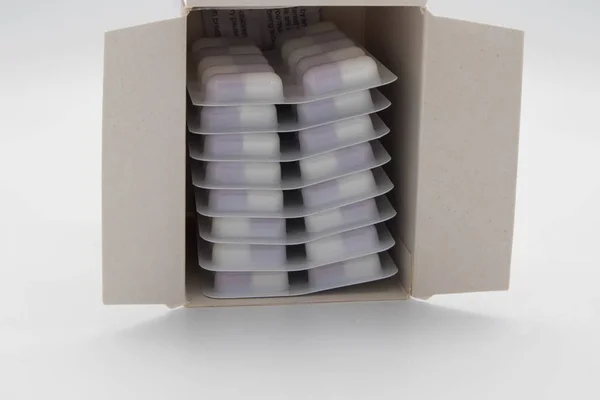 Lot Medical Pills Box White Background — Stock Photo, Image