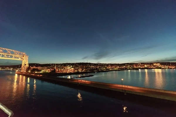 Duluth Harbor Eau Crépuscule — Photo