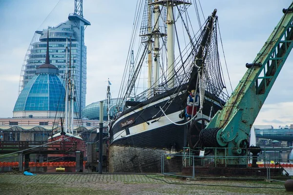Bremerhaven Duitsland Nov 2019 Boeg Van Het Beschadigde Zeilschip Seuten — Stockfoto