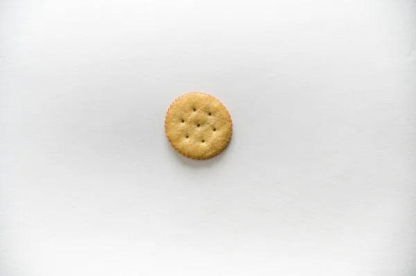 High Angle Shot Biscuit White Surface — Stock Photo, Image