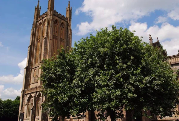Веллс Сомерсет Англія Велика Британія Травня 2019 Церква Святого Катберта — стокове фото