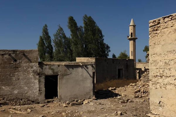 Πόλη φάντασμα της Al Jazirah Al Hamra ερείπια στα Ηνωμένα Αραβικά Εμιράτα — Φωτογραφία Αρχείου