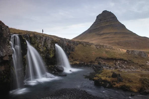 Montagna Kirkjufell Vicino Parco Nazionale Snaefellsjokull Regione Occidentale Islanda — Foto Stock