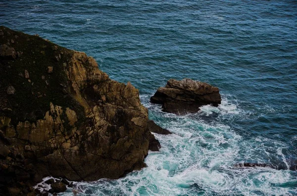 Krajobraz Formacji Skalnej Pobliżu Oceanu Asturii Hiszpania — Zdjęcie stockowe