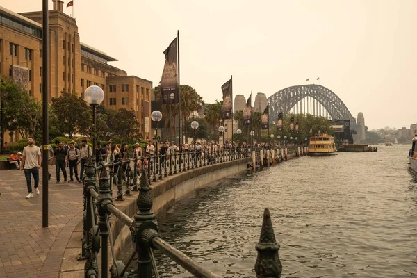 Sydney Australia Gru 2019 Widok Circular Quay Zanieczyszczenie Miasta Sydney — Zdjęcie stockowe