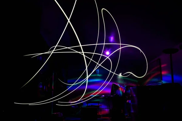 Cool Beautifully Made Background Colorful Lights Created Slow Shutter Speed — Stock Photo, Image