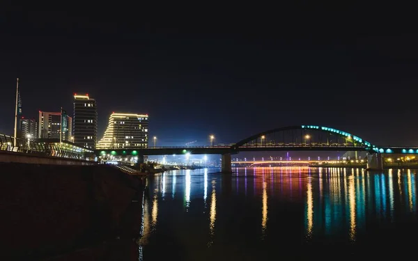 Belgrad Serbien Dezember 2019 Belgrade Waterfront Und Alte Eisenbahnbrücke Und — Stockfoto