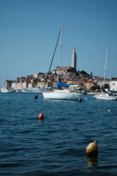 Letní Čas Rovinji Turistické Istrii Chorvatsku Pobřeží — Stock fotografie