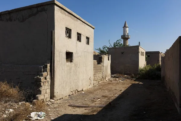 Edifícios Históricos Madam Derelict Ghost Town Deserto Emirados Árabes Unidos — Fotografia de Stock