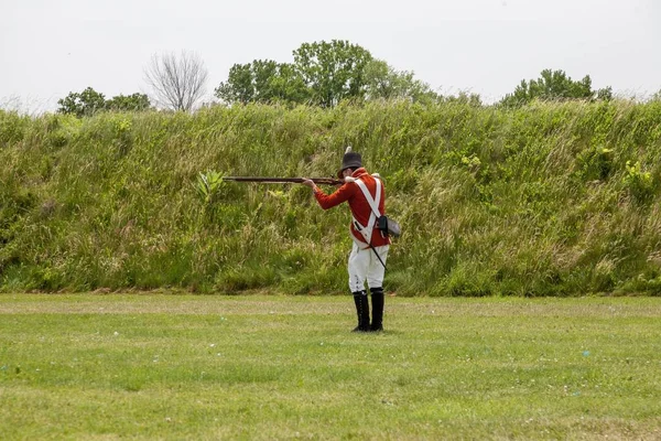 Niagara Lago Canadá Junio 2019 Actor Vestido Como Soldado Del — Foto de Stock