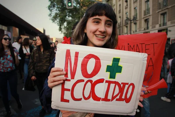 Santiago Chile Sep 2019 Santiago Chile Global Strike Planet Students — 스톡 사진