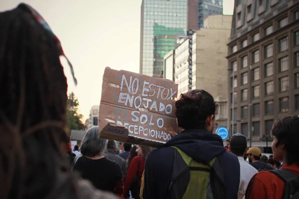 Santiago Cile Settembre 2019 Santiago Del Cile Sciopero Globale Pianeta — Foto Stock