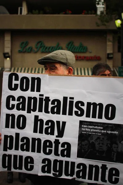 Santiago Chile Szeptember 2019 Santiago Chile Global Strike Planet Diákok — Stock Fotó