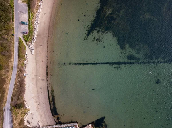 Flygfoto av Sandsfoot Beach, Weymouth, Dorset, Storbritannien — Stockfoto