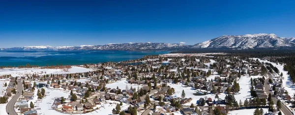 Lake Tahoe Keys Winter Aerial — Stock Photo, Image