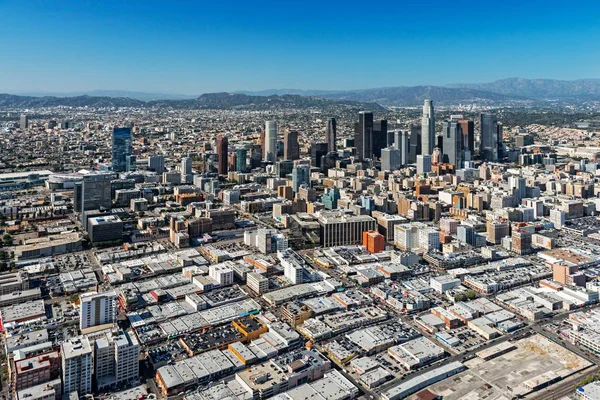 Μια Εναέρια Λήψη Των Κτιρίων Στο Λος Άντζελες Κατά Διάρκεια — Φωτογραφία Αρχείου