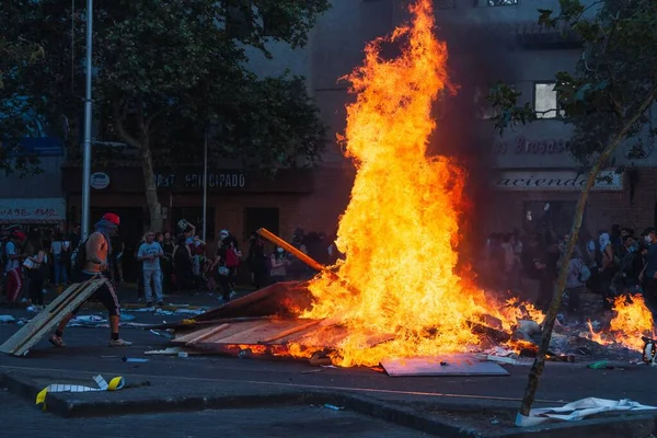 Santiago Chile Noviembre 2019 Las Protestas Muestran Insatisfacción Con Gobierno — Foto de Stock