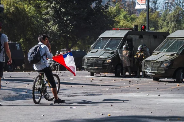 Santiago Chile November 2019 Die Proteste Zeigen Ihre Unzufriedenheit Mit — Stockfoto