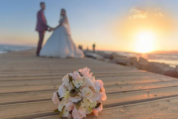 Izmir Turquie Jul 2017 Jeune Mariée Robe Mariée Ainsi Une — Photo