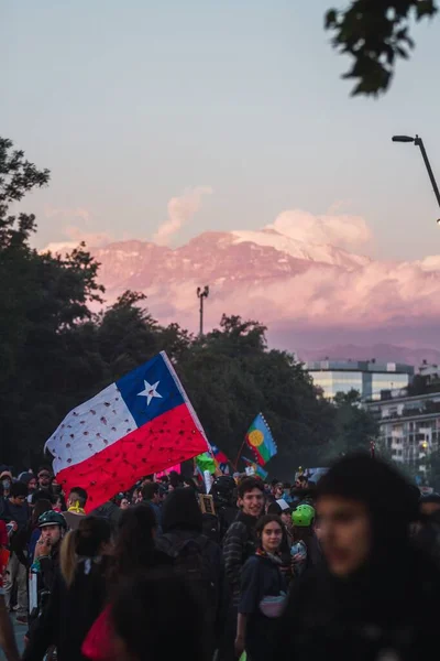 Santiago Chile 2019 November Tüntetések Azt Mutatják Hogy Elégedetlenek Chilei — Stock Fotó