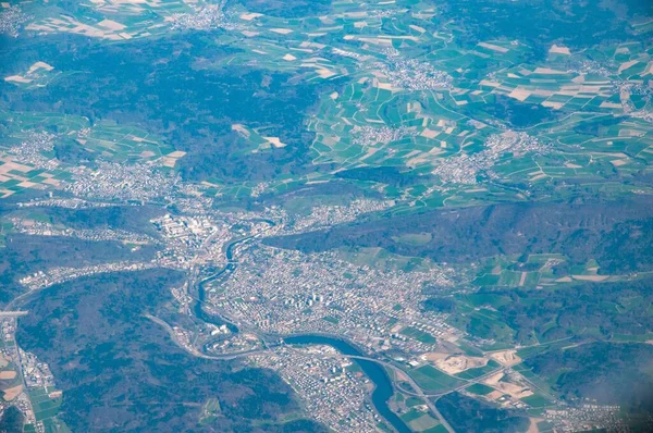 瑞士巴登及其周边地区的空中景观 — 图库照片