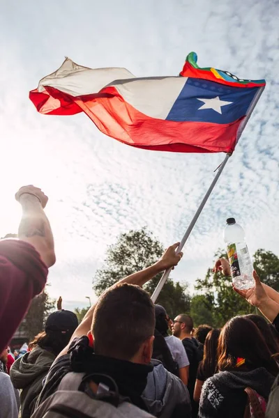 Santiago Chile Listopada 2019 Protesty Pokazują Swoje Niezadowolenie Chilijskiego Rządu — Zdjęcie stockowe