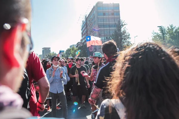 Santiago Chili Nov 2019 Les Manifestations Montrent Leur Mécontentement Face — Photo