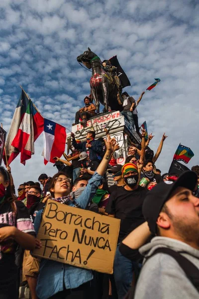 Santiago Chile Nov 2019 Protests Show Dissatisfaction Chilean Government Due — 스톡 사진