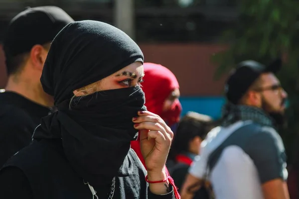 Santiago Chile November 2019 Die Proteste Zeigen Ihre Unzufriedenheit Mit — Stockfoto