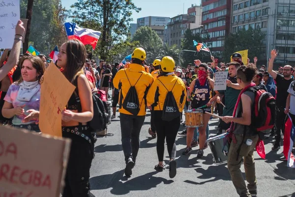 Santiago Cile Novembre 2019 Proteste Mostrano Loro Insoddisfazione Governo Cileno — Foto Stock