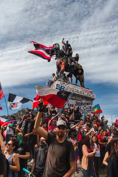 Santiago Chile Novembro 2019 Protestos Mostram Sua Insatisfação Com Governo — Fotografia de Stock