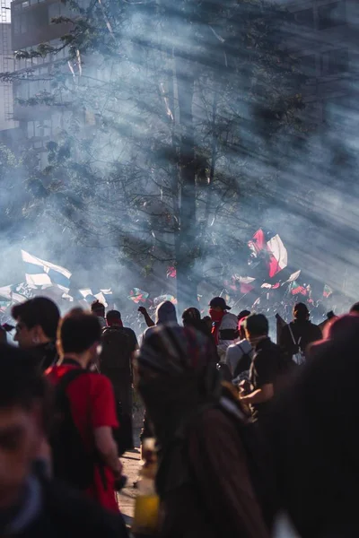 Santiago Chile Noviembre 2019 Las Protestas Muestran Insatisfacción Con Gobierno —  Fotos de Stock