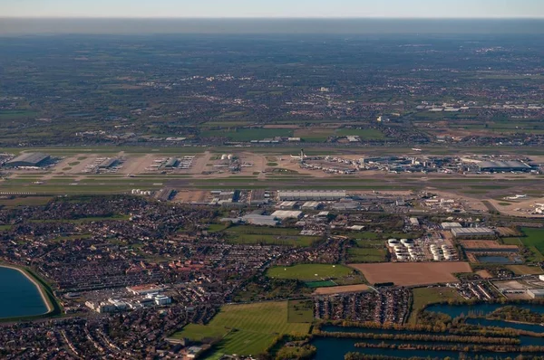 Vista Aérea Del Aeropuerto Heathrow Desde Sur — Foto de Stock
