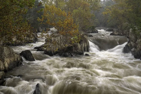 Great Falls Maryland Side High Water — Stock Photo, Image