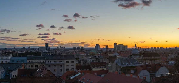 Een Prachtig Panoramisch Beeld Van Stad Zagreb Kroatië — Stockfoto